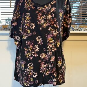 Maurices Black Floral Women's Blouse